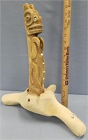 Michael Scott fossilized bone carving of a Tlingit