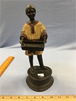 11.5" Tall wrought iron statue of an African Ameri
