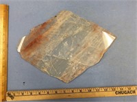 Clear quartz slab with some pale rust mineralizati