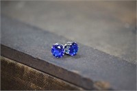 Sterling Silver Blue Tanzanite Earrings