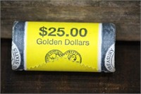 Unsearched $25 Roll Golden Dollars