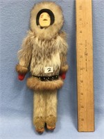 Hand made Alaska native doll made from seal, rabbi