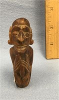Unusual carved wooden piece 3.25" tall        (k 1