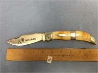 Large folding pocket knife, "Bulldog" on blade by