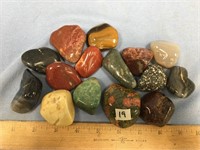 Lot of various highly polished stone specimens
