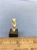 Very tiny ivory carving of a skeleton, overall hei