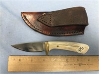 Michael Scott hand made hunting knife with fossili