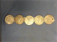 Lot of 5 Liberty silver dollars         (11)