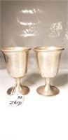 Pair Sterling Small Goblets 4"T.  2.48 ozt.
