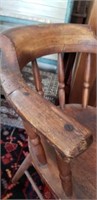 Antique Wooden Chair w/ Brass Plate