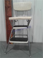 White Cosco Step Stool Counter Chair