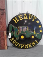 Heavy Equipment hanging metal sign