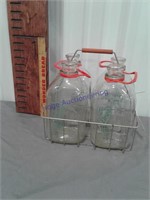 Dows 1/2 gallon milk bottles in carrier(4 bottles)