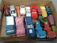 Small cars, mostly Tootsie Toys