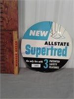 Allstate Supertred tin sign