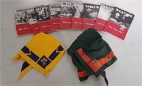 Boy Scout merit badge books and scarves