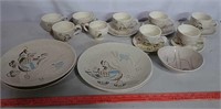 Assortment of Bob White cups, saucers & plates