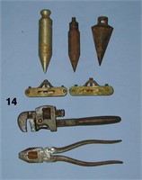 Lot: SHAPLEIGH’S 8" Stillson-type pipe wrench &c.