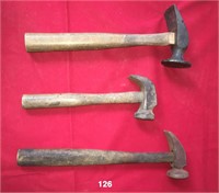Three cobbler hammers; one marked CRISPIN.
