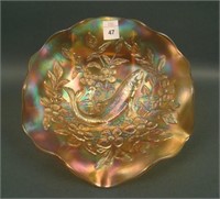 Millersburg Marigold Trout & Fly Ruffled Bowl