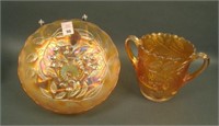Millersburg Marigold Two Piece Carnival Glass Lot