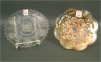 Pair of Dugan Carnival Glass Plates