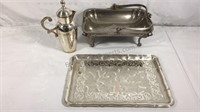 3 piece group of silver plate servingware