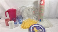 Picnic plastic ware assortment and paper cups