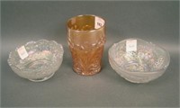 Three Piece U.S. Glass Carnival Glass Lot