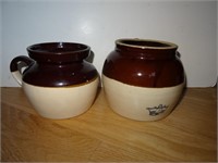 Pair Stoneware Pots