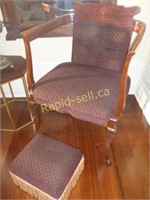 Antique Armchair With Footstool