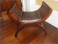 Leather Accent Saddle Chair