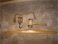 Wood Pulley & Vintage Tools