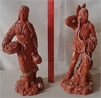 Two Native American statuettes