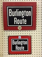 Lot of 2 Contemp. Burlington Route Signs Including