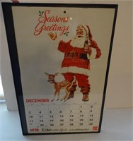 Framed 1979 Coca Cola Calendar