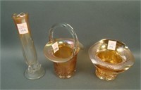 Three Piece Dugan Carnival Glass Lot