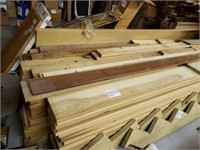 Large Lot of Lumber and Trim on Rolling Rack