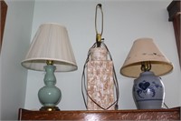 Three Table Lamps.