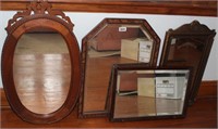 Grouping of Four Framed Mirrors.