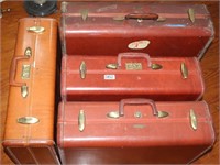 Four Pieces of Vintage Hard Sided Luggage.