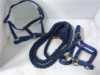2 halters with lead