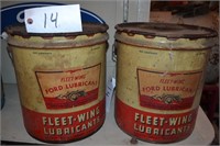 (2) Ford "Fleetwing" 5 gallon oil cans