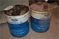 (2) Ford 5 gallon hydraulic oil cans