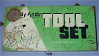 Handy Andy TOOL SET for children; metal box with l
