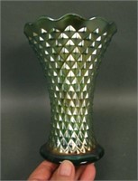 Northwood Green Diamond Point Squatty Vase