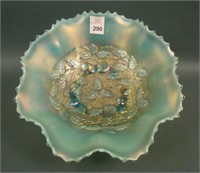 Northwood Aqua Opal 3 Fruits Medallion Ftd Bowl