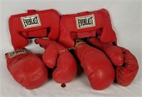 2 Pairs Of Everlast Boxing Gloves & Headgear