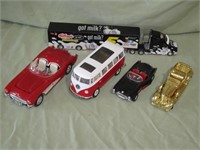 Trailer, Bus, & Car Toy Lot