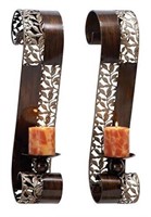DECO METAL CANDLE SCONCE SET OF 2